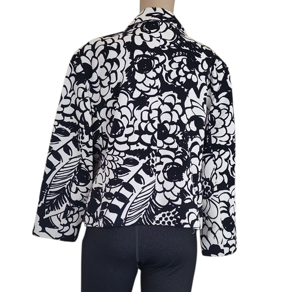 Lafayette 148 Black White Floral Blazer - Picture 2 of 4